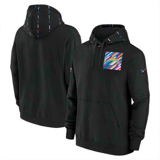 Men Los Angeles Chargers Black 2023 Crucial Catch Club Pullover Hoodie